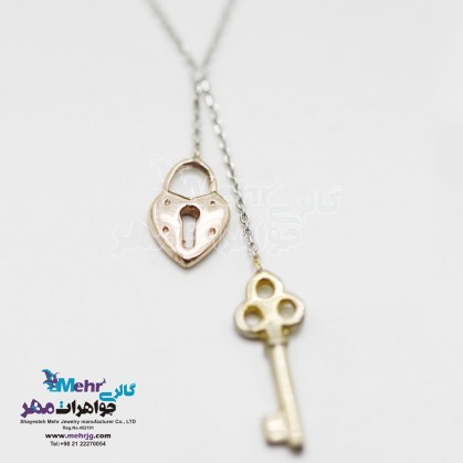 Gold Necklace - Lock and Key Design-SM0438